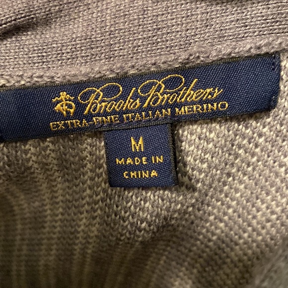 BROOKS BROTHERS extra fine merino wool open front striped cardigan. Size US M. - Picture 5 of 10